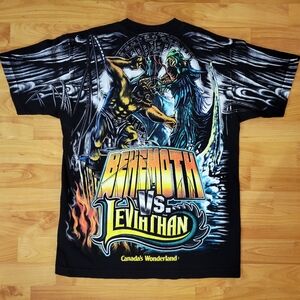 Behemoth vs Leviathan Insane Crazy AOP Graphic Rollercoaster Promo Tee, Medium